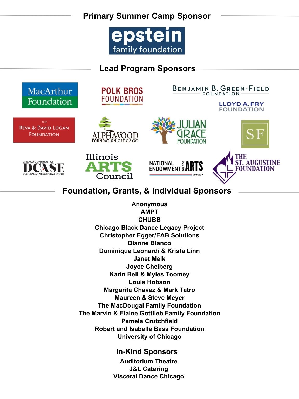 Thanks to FMC Donors